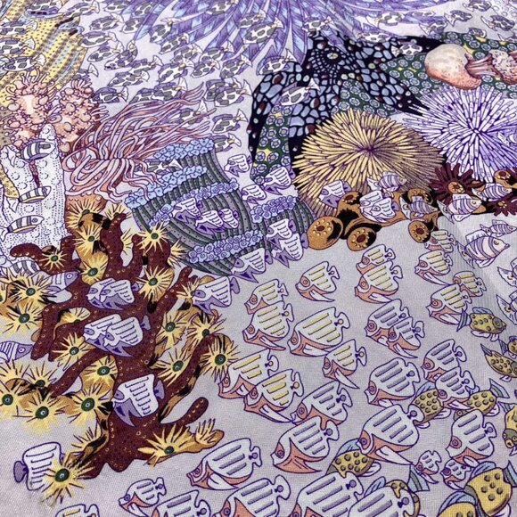 HERMES Paris Seeveless Silk Shirt Top Ocean Print Recontre Oceane Size 38 S NWT - Picture 10 of 16